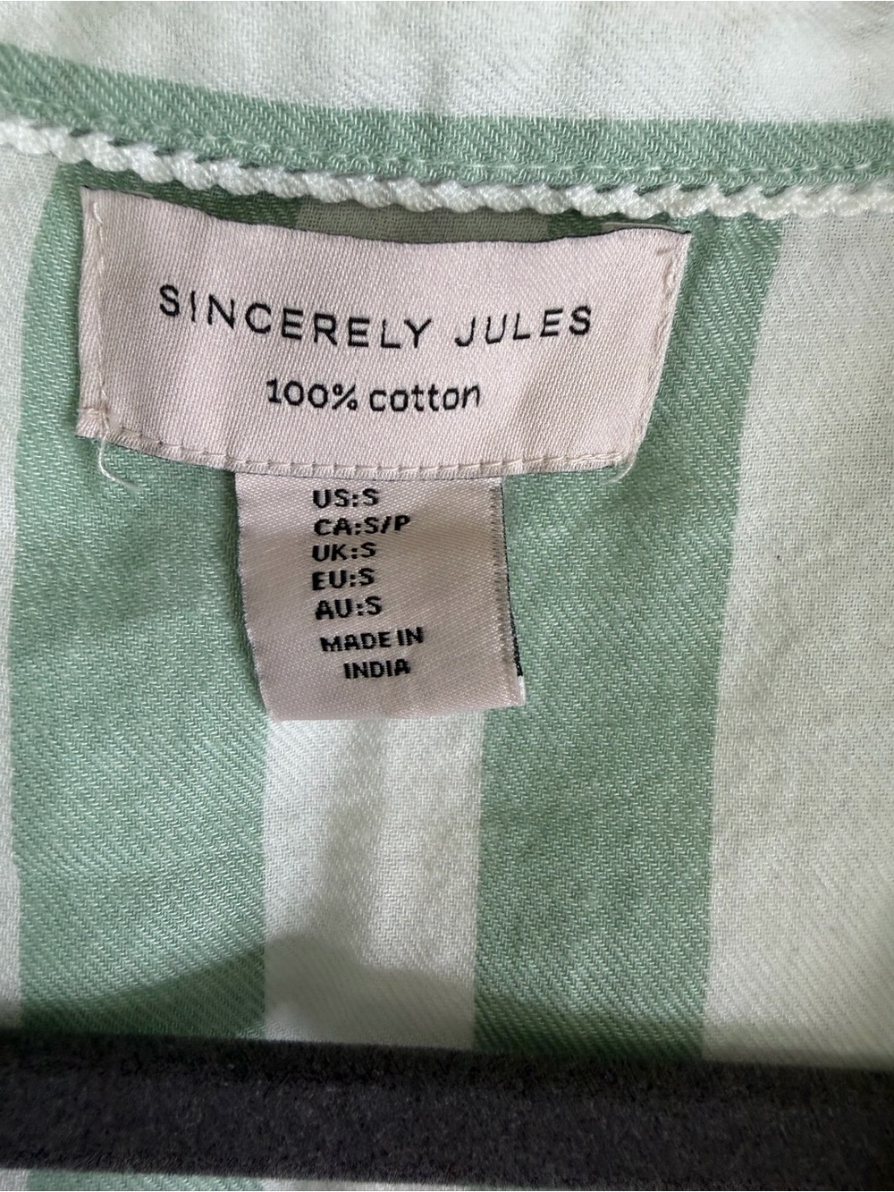 Sincerly Jules Mint and White Striped Two-Piece Pajama Set - Picture 3 of 12